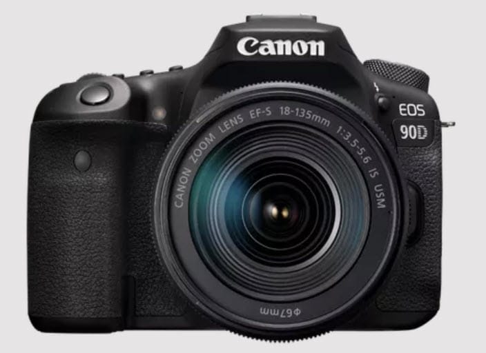 Canon EOS 90D camera and lens